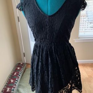 Black lace mini dress